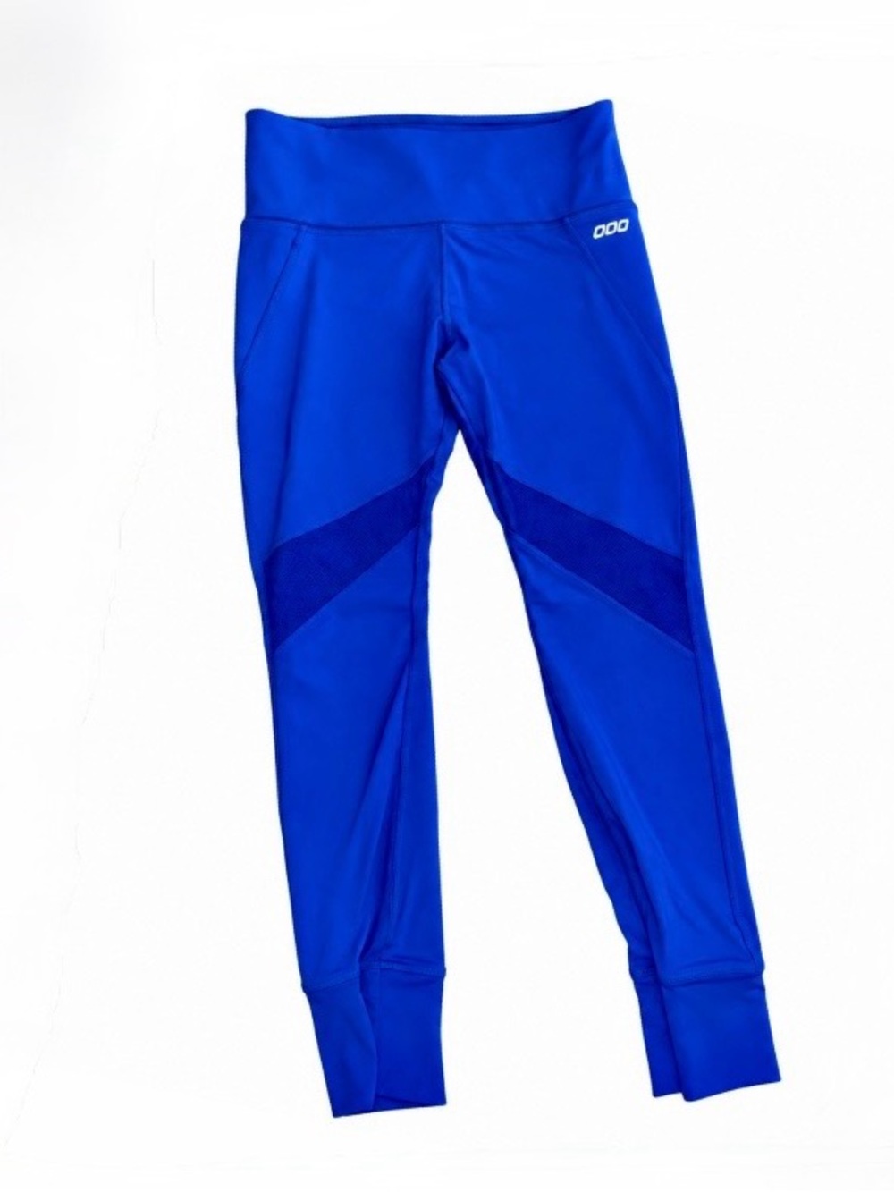 Lorna Jane Electric Blue Mesh-Panel 7/8 Leggings